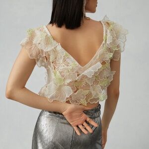 Floral Sheer Lace Crop Top